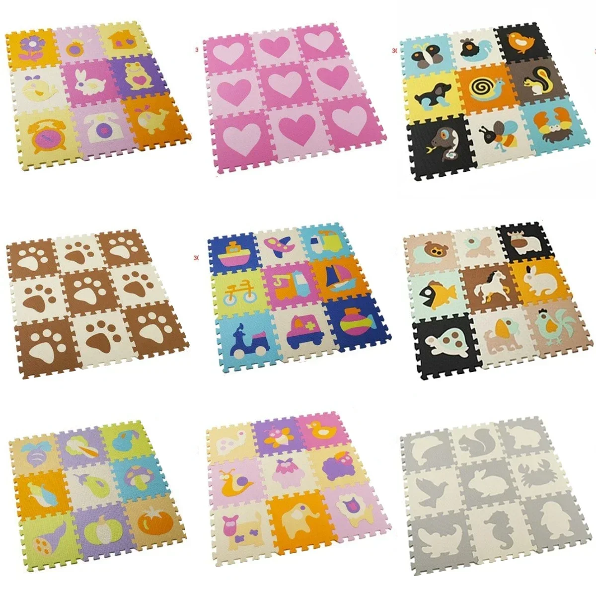 Kids Education Rug - 30*30*1 cm 9 pezzi Set tappetino