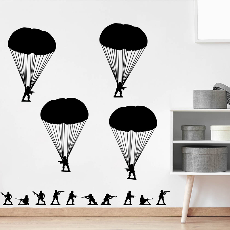 Kids Education Quotes - Esercito Uomini Soldati Paracadutisti Adesivo da