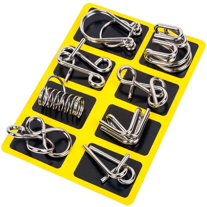 Kids Education Kit - 8 pz/set metallo Montessori Wire Puzzle