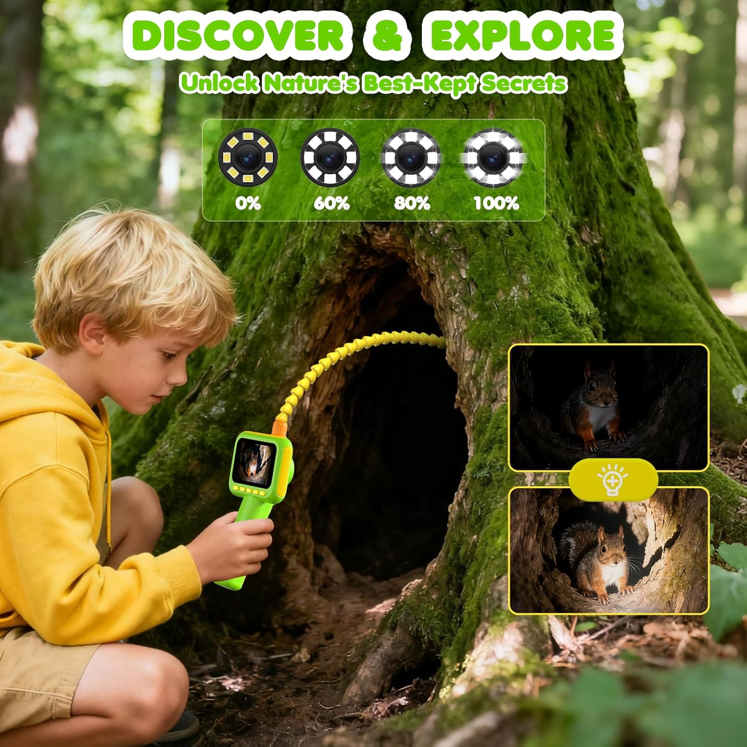 Kids Education Kit - Endoscopio per Bambini, Telecamera a Serpente