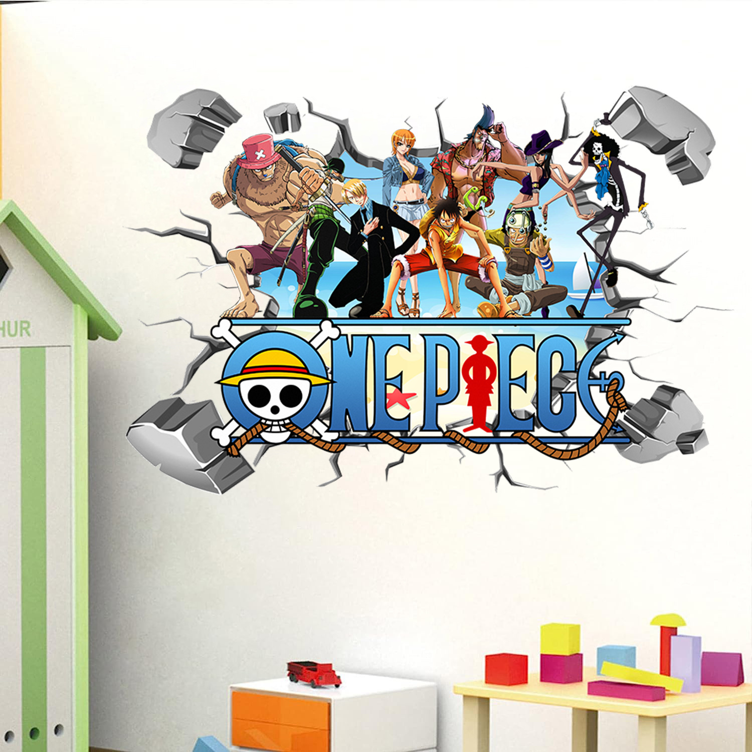 Kids Education Quotes - Adesivi murali 3D Cartoon One Piece